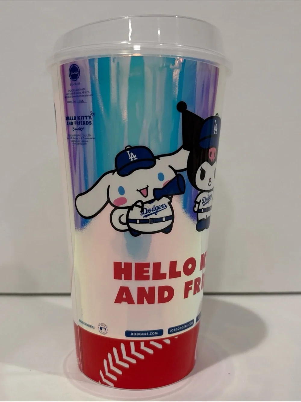 Hello Kitty and Friends Dodgers stadium Iridescent plastic Drink Cup Souvenir